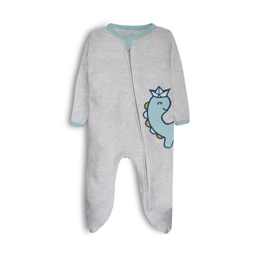Baby_Cotton_Footed_Sleeper_Dino_Print_FB-6030.jpg Cozy Footed Sleep N' Play for Babies - Style FB-6030 - Image 1